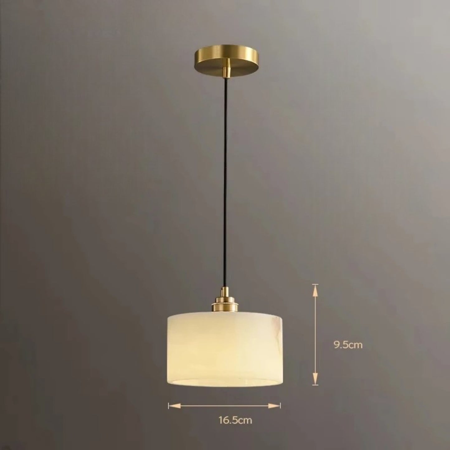 Luxury white marble pendant light with brass accent
