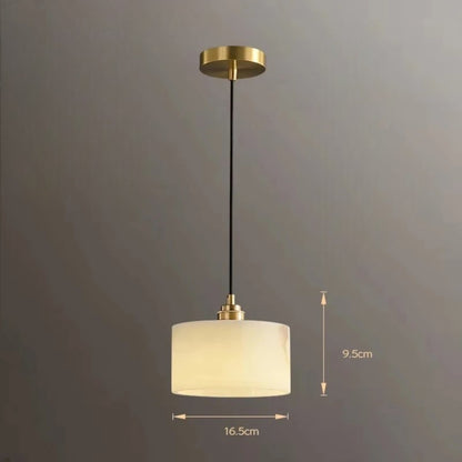 Luxury white marble pendant light with brass accent
