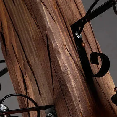 Suspension vintage en bois massif de style loft