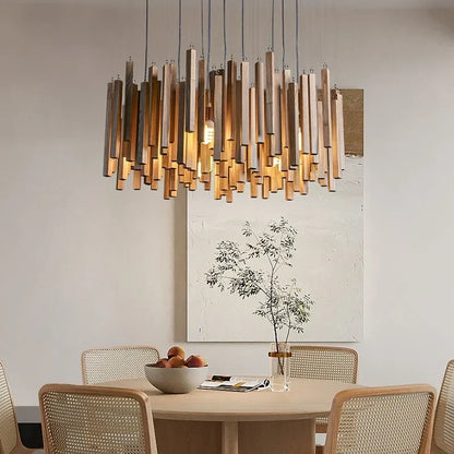 Solid wood LED pendant light for modern design