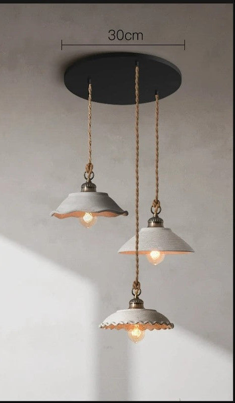 Loft ceramic vintage hanging lamp for cafe and dining