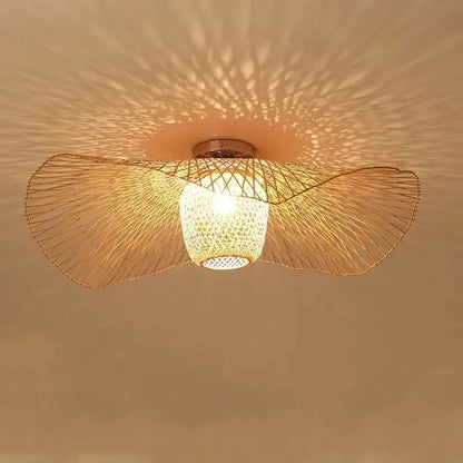 Vintage handmade rattan ceiling light