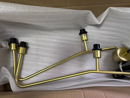 Linen drum island chandelier