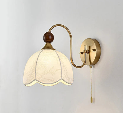 French fabric wall lamp with cable switch
