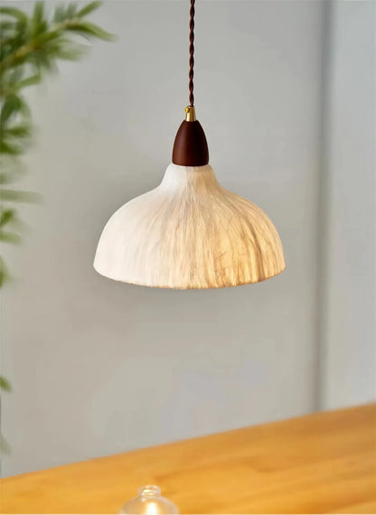 Suspension en papier de riz couleur noyer, style wabi sabi