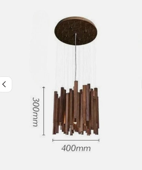 Solid wood LED pendant light for modern design