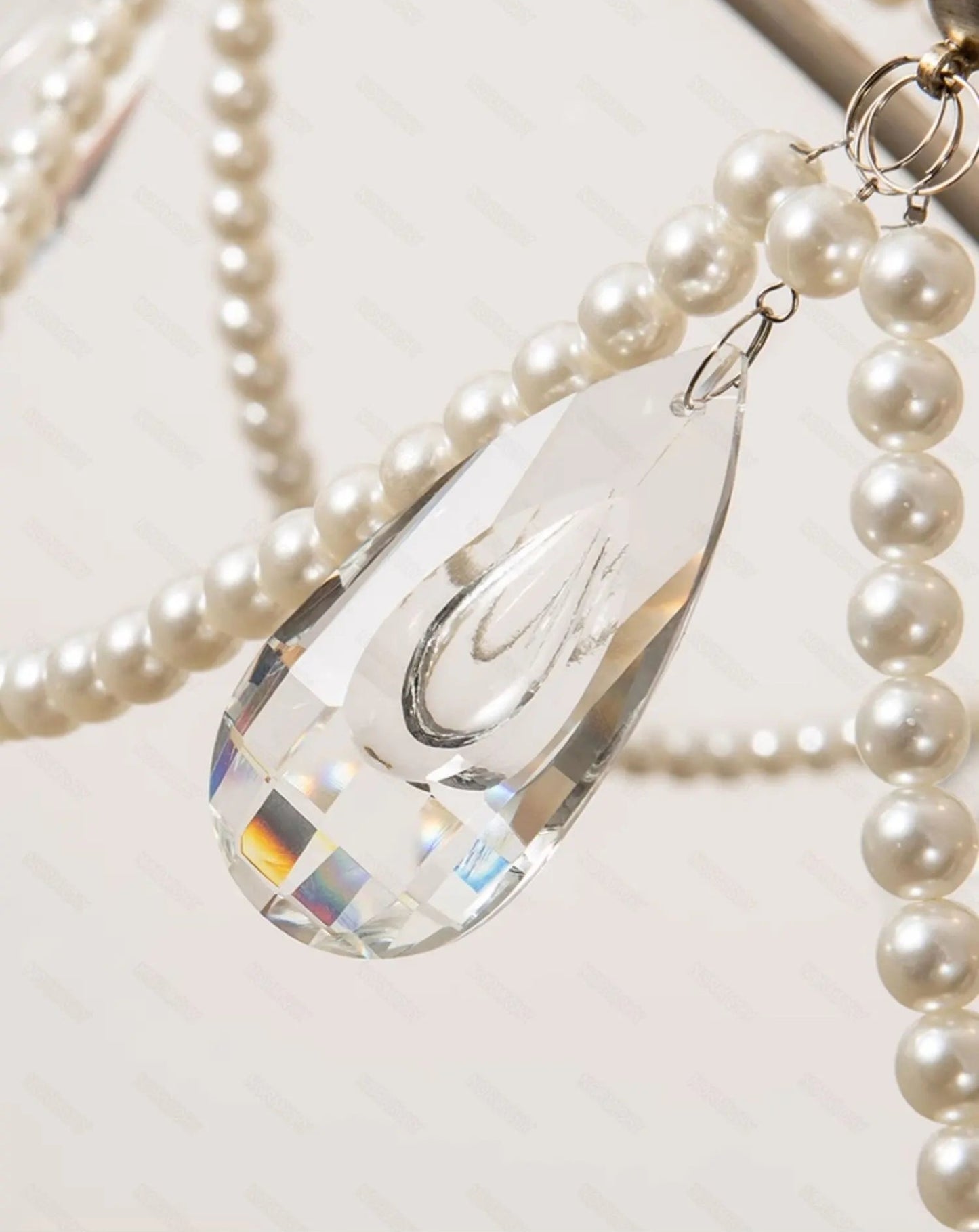 French pearl crystal chandelier for villa living room