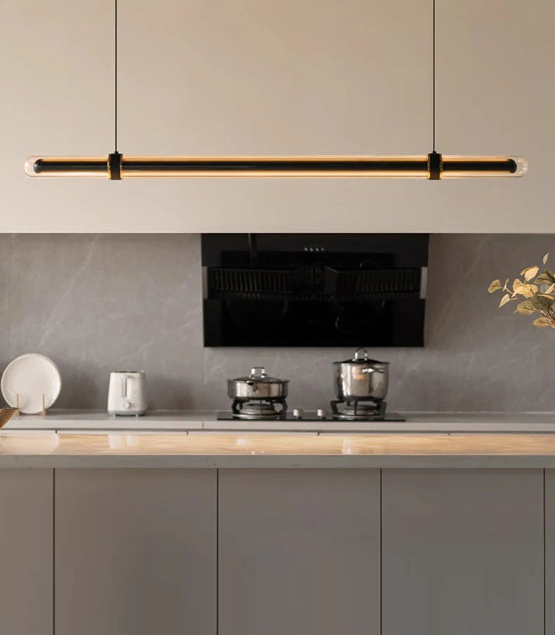 High end linear pendant light for bar counter