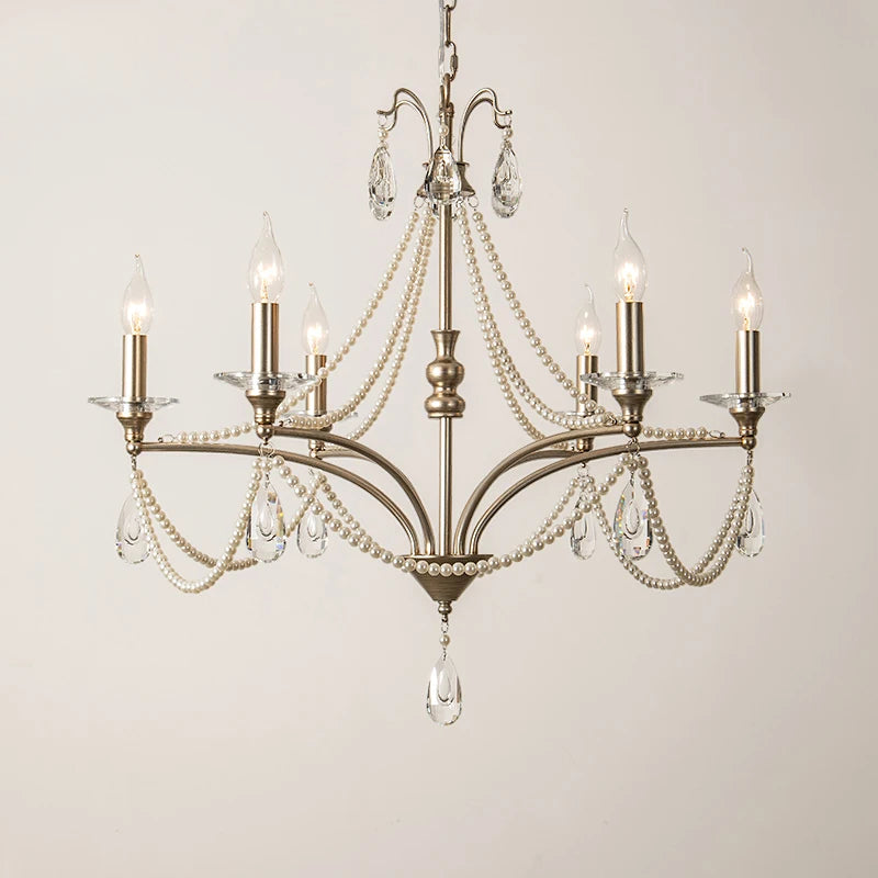 French pearl crystal chandelier for villa living room