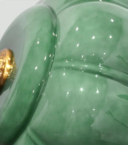 Suspension en verre opalin vert nacré