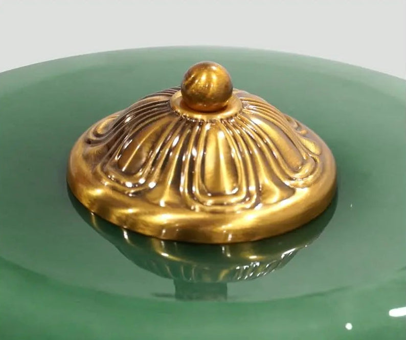 Suspension en verre opalin vert nacré