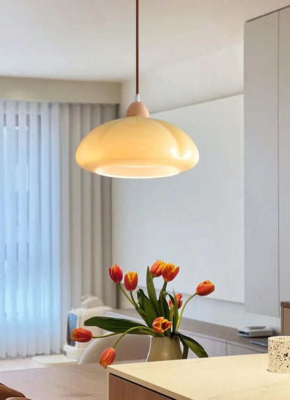 Pumpkin glass LED pendant light japanese style