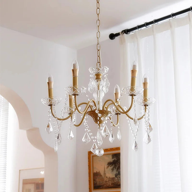 French gold crystal e14 chandelier
