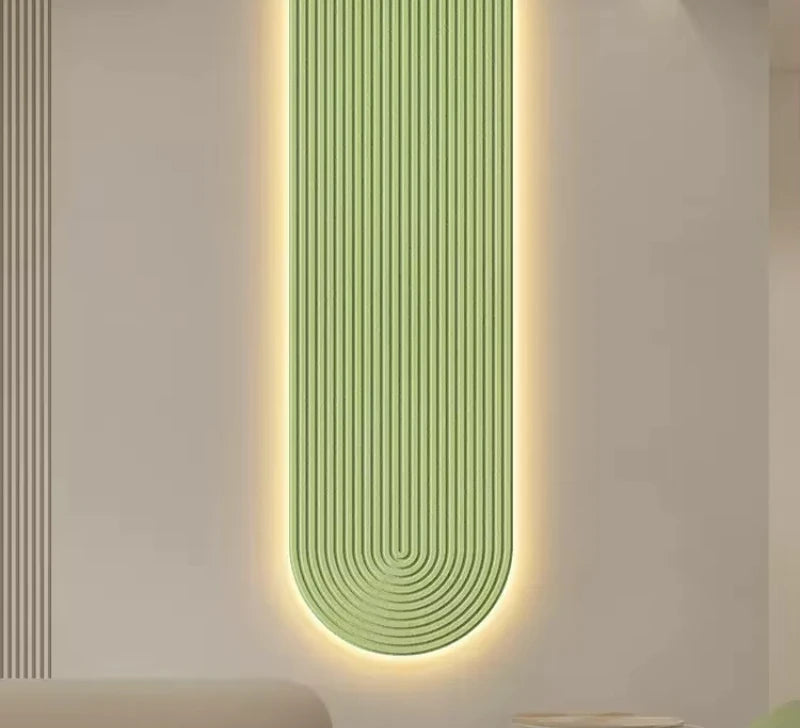 Minimalistische wandlamp met muurschildering