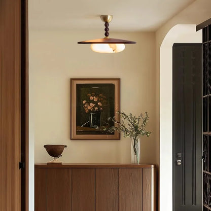 Suspension LED couleur noyer pour table à manger et cuisine