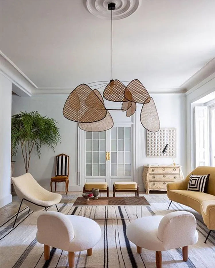 French rattan chandelier