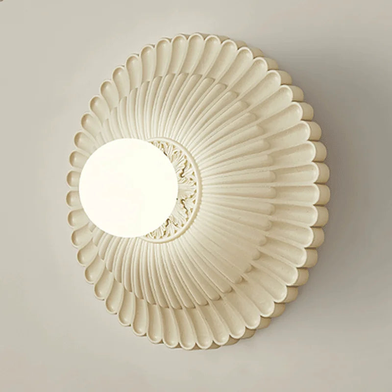 LUXELY milk white french round sconce