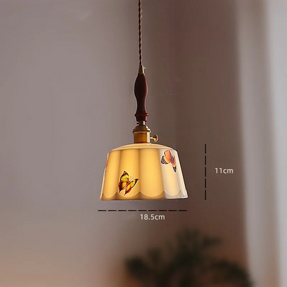 Rose flower white ceramic led pendant for hallway