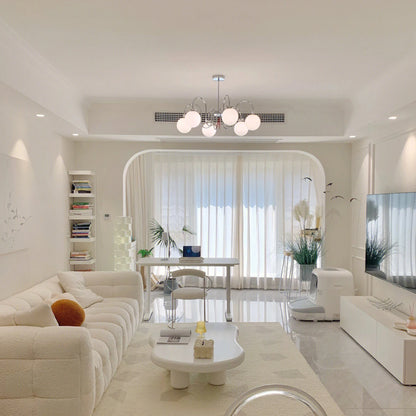 Cremefarbener Glas-Kronleuchter