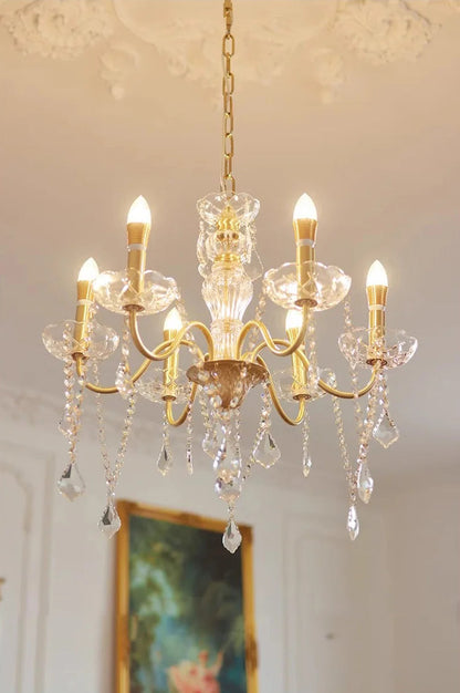 French gold crystal e14 chandelier
