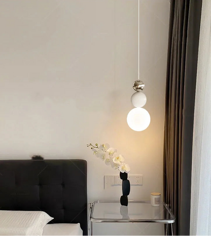 Suspension en verre blanc pour salle à manger