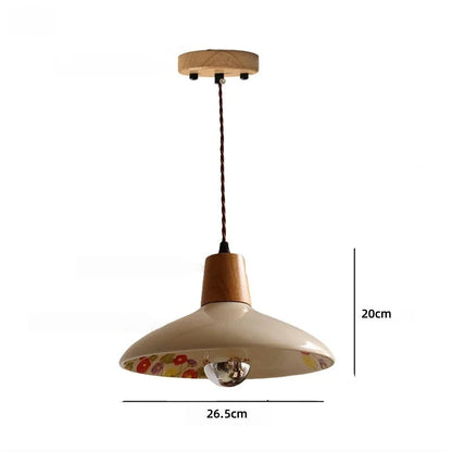 White flower ceramic led pendant light for living room