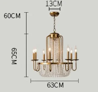 Vintage bronze crystal room chandelier