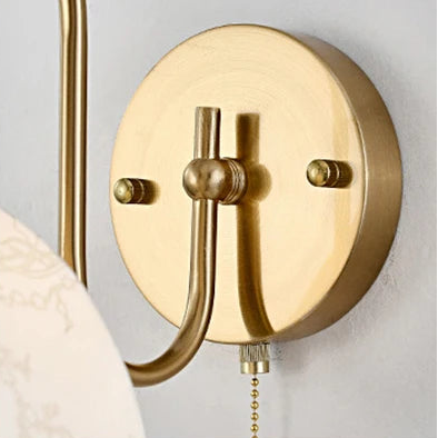 French fabric wall lamp with cable switch