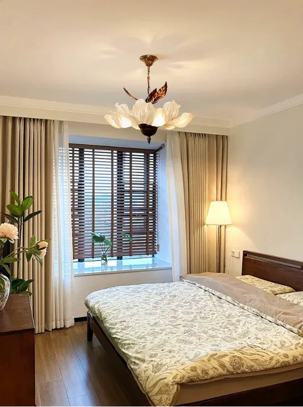 Wabi-Sabi-Stoff-Schlafzimmer-Pendelleuchte