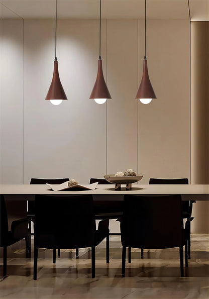 Walnut pendant light for living and dining room