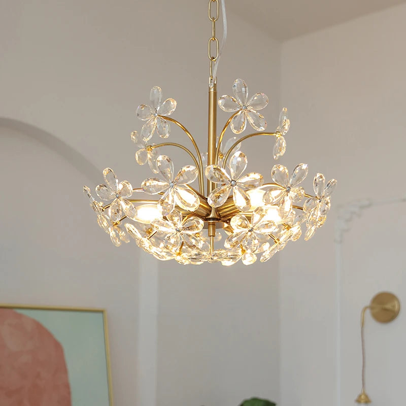 Crystal candle chandelier for living room