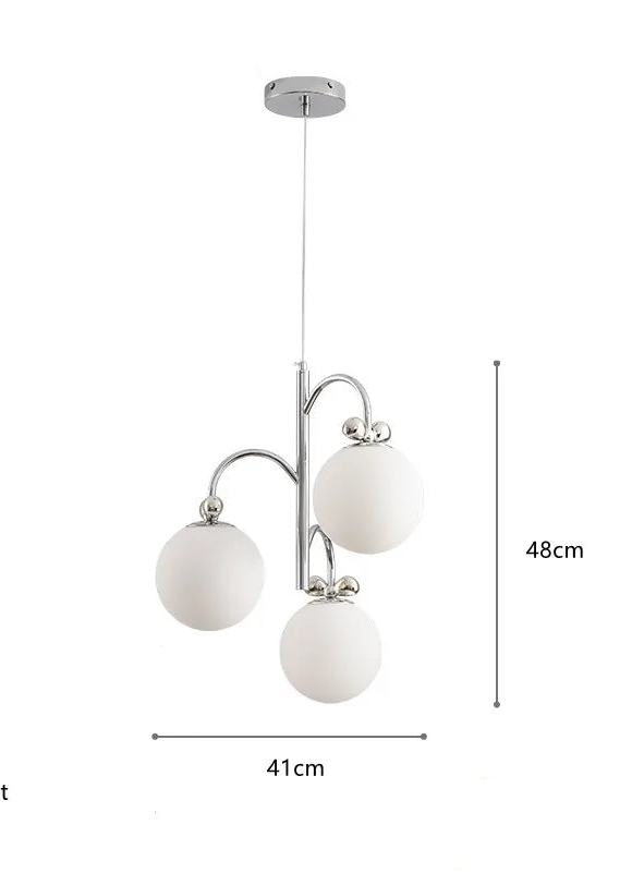 Cremefarbener Glas-Kronleuchter