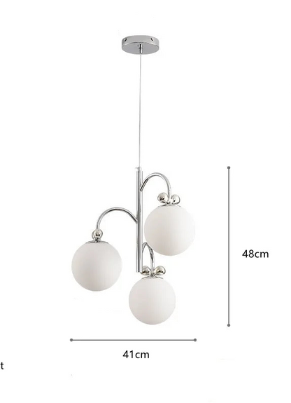 Cremefarbener Glas-Kronleuchter