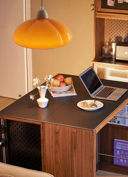 Pumpkin glass LED pendant light japanese style