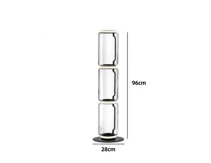 Model A 3-section Italian glass floor lamp – nordic minimalist design with 96cm height and 12W LED lighting.