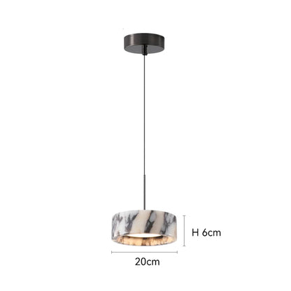 Black Marble Dome Pendant - LED Lamp with 18W built-in LED, 1.8m adjustable wire, and 20cm diameter, ideal for modern lighting setups.
