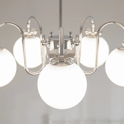 Cremefarbener Glas-Kronleuchter