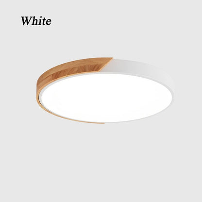 Macaron Wood Minimalist Round LED Ceiling Light