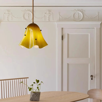 French vintage colorful glass chandelier for corridor