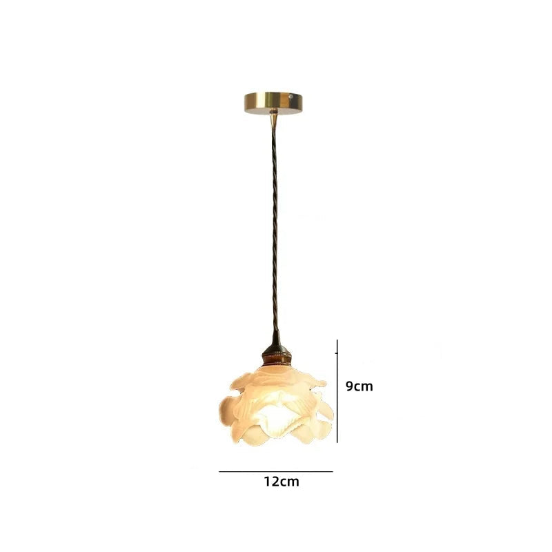 Suspension LED en céramique blanche et cuivre