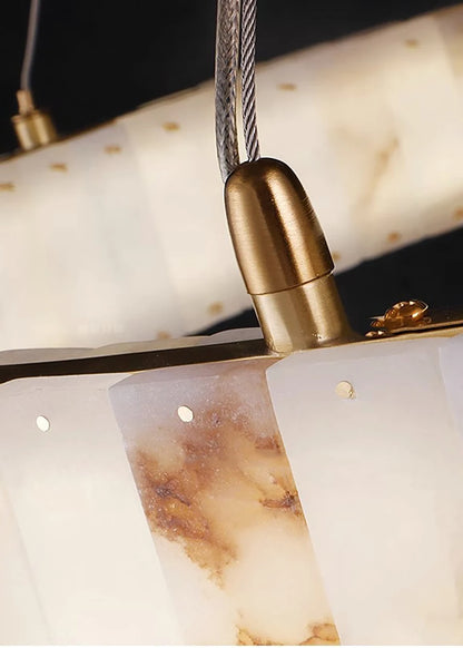 Lustre en marbre avec anneaux