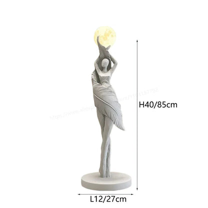 Sculptural humanoid floor lamp