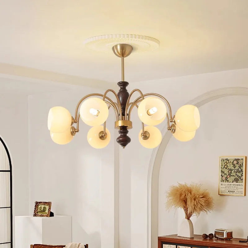 Lampada da soffitto vintage in vetro semi-incassata