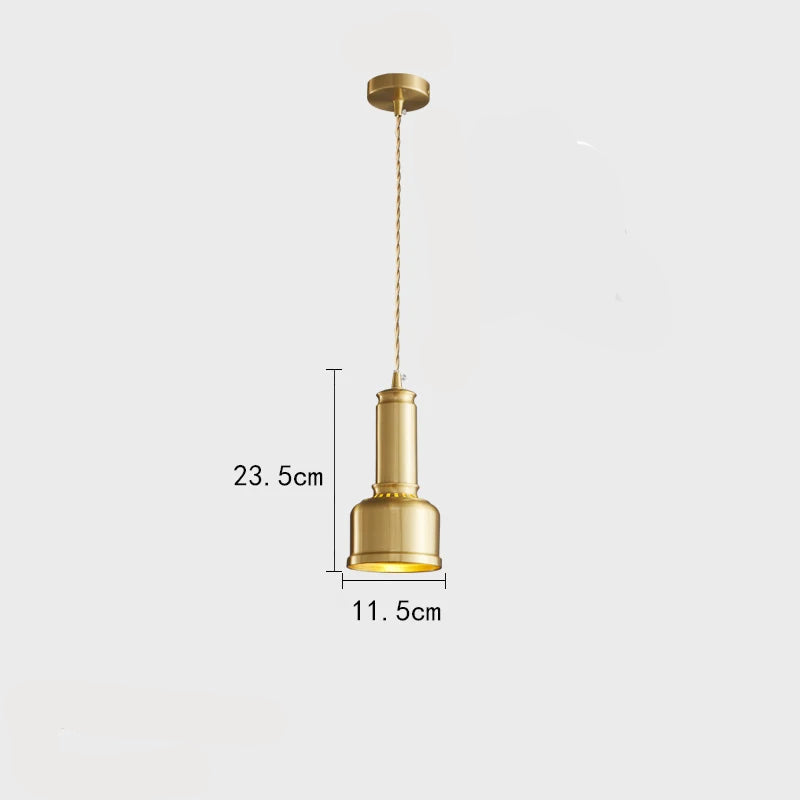 Suspension antique en cuivre pour chambre à coucher