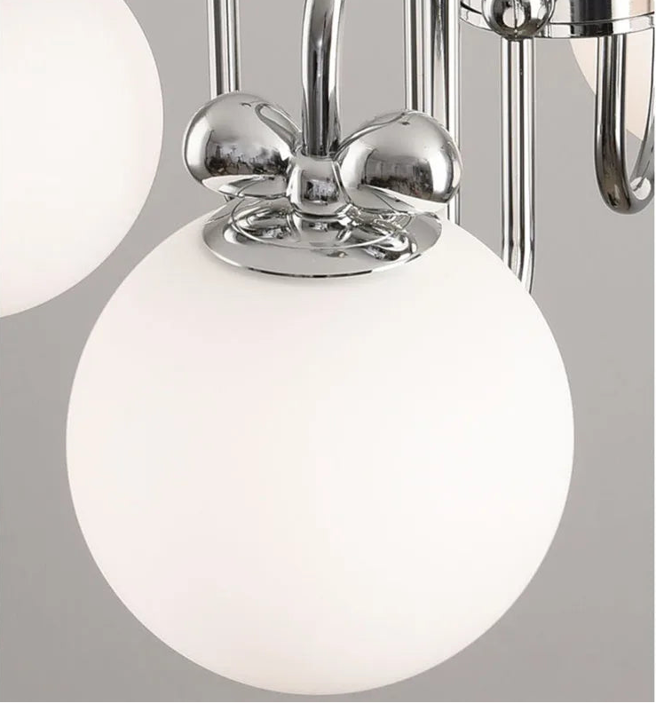 Cremefarbener Glas-Kronleuchter