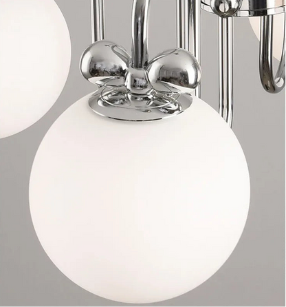 Cremefarbener Glas-Kronleuchter