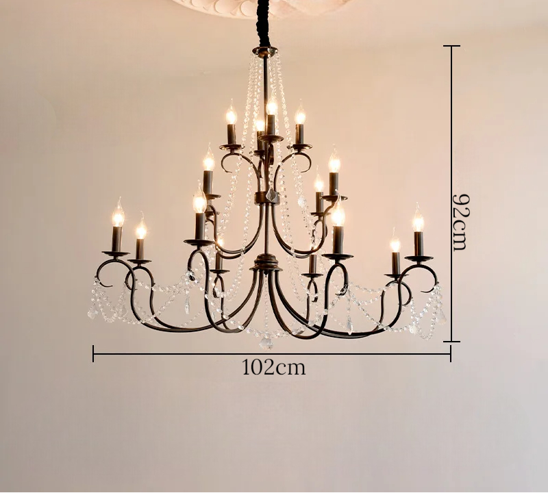 Noir french crystal loft piece