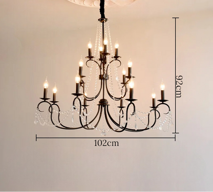 Noir french crystal loft piece