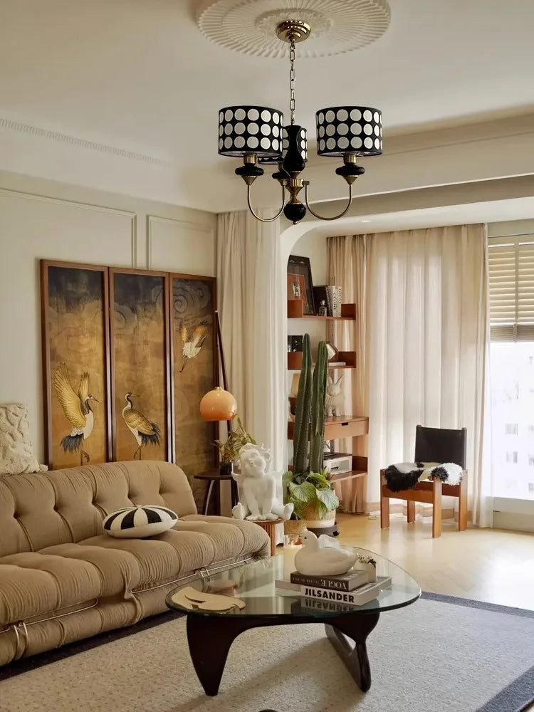 Copper and wrought iron chandelier for dining room