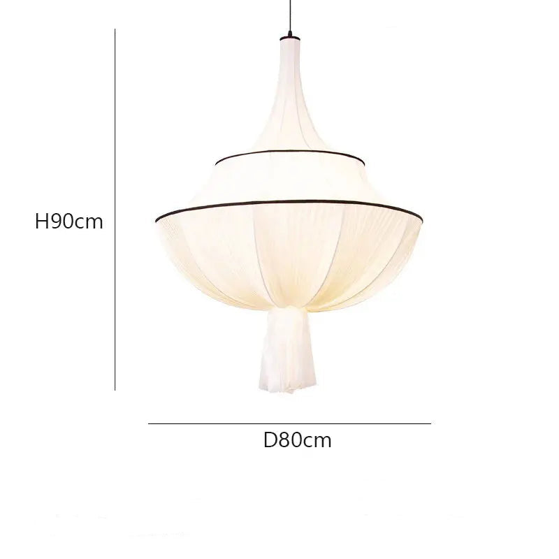 Washed linen canopy pendant